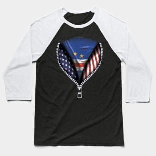 Cape Verdean Flag  Cape Verde Flag American Flag Zip Down - Gift for Cape Verdean From Cape Verde Baseball T-Shirt